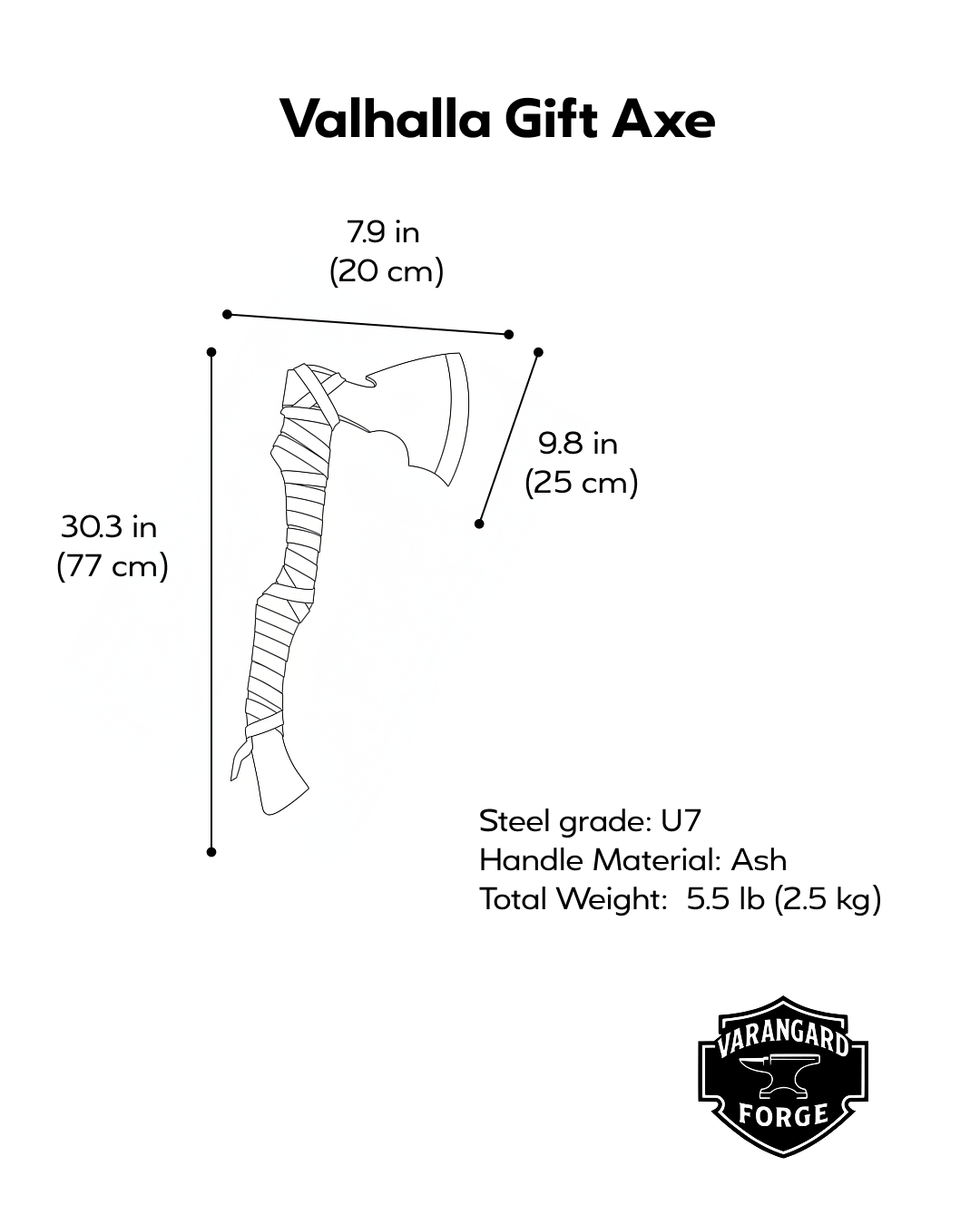 Handmade Valhalla Gift Axe – U7 Steel, Gorillas BBQ TR9