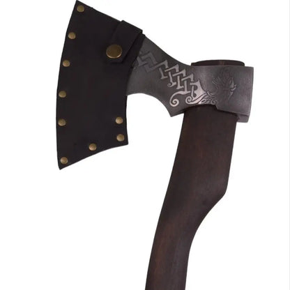 Varangard Tactical Axe Head Sheath — Crazy Horse Leather, Rivet-Reinforced, Belt/Pack Loop