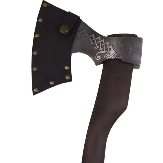 Varangard Tactical Axe Head Sheath — Crazy Horse Leather, Rivet-Reinforced, Belt/Pack Loop