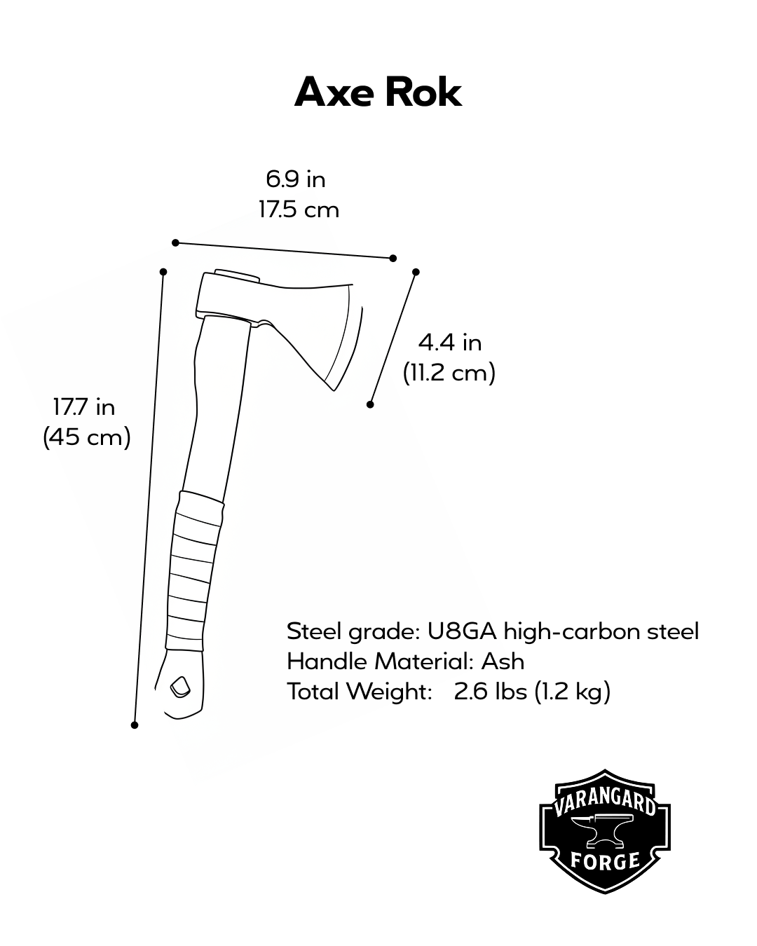 Hand-Forged Axe Rok U8GA Steel Gorillas BBQ TR20