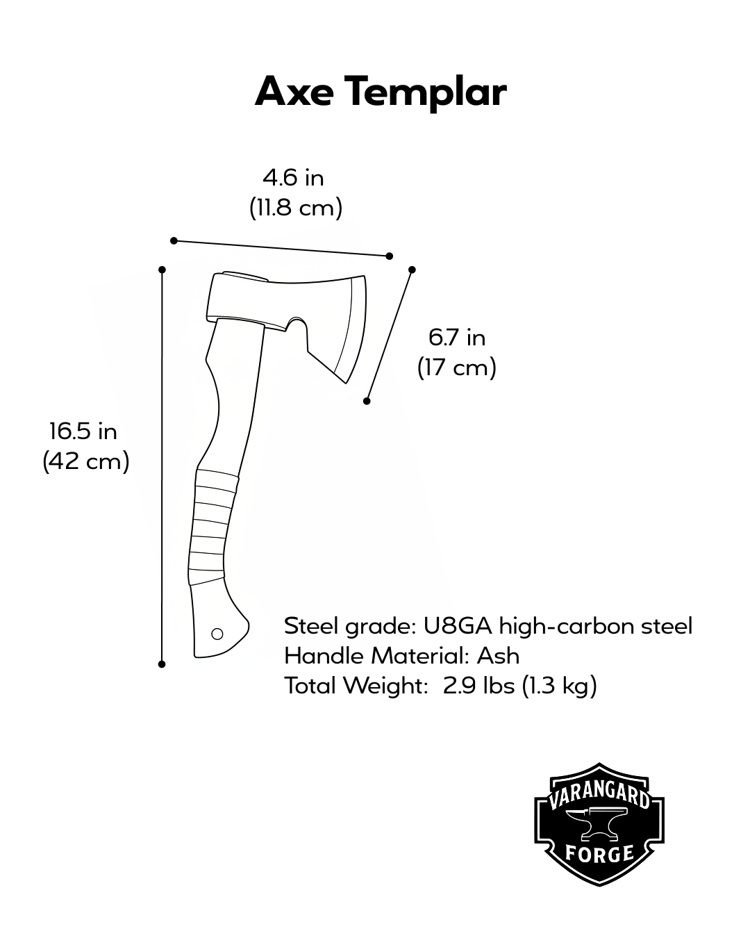 Hand-Forged Axe Templar U8GA Steel Gorillas BBQ TR29