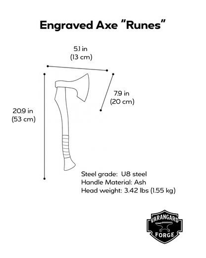 Handmade Engraved Axe “Runes”