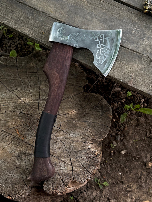 Handmade Viking Hatchet – U8GA Steel, Gorillas BBQ TR28
