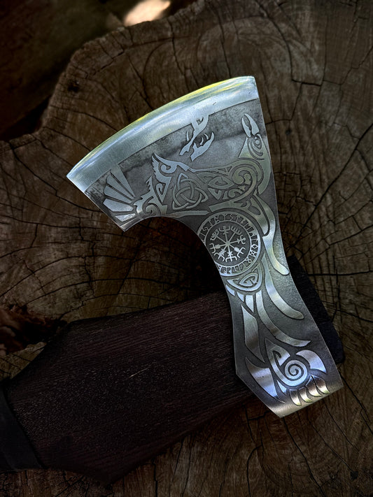 Scandinavian Odin’s Raven Axe – U8 Steel, Gorillas BBQ TR48