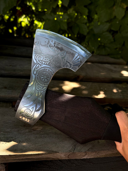 Scandinavian Odin’s Raven Axe