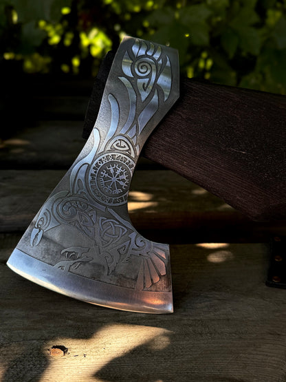 Scandinavian Odin’s Raven Axe