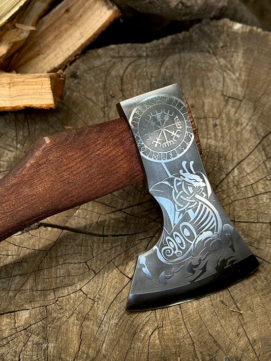 Handmade Axe “Drakkar” – U8GA Steel Gorillas BBQ TR31