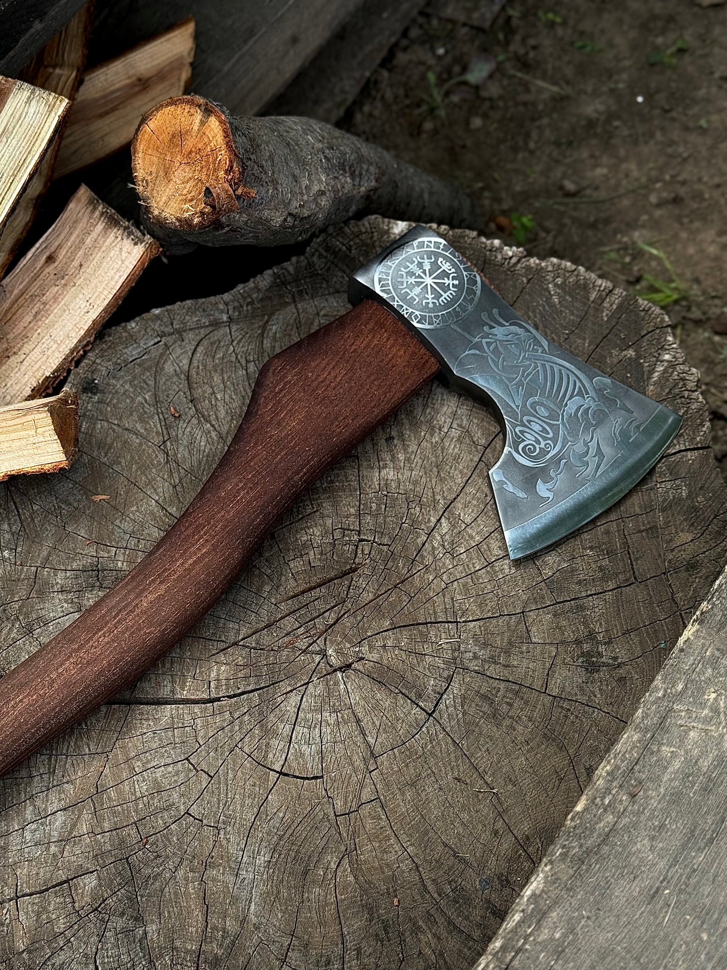 Handmade Axe “Drakkar” – U8GA Steel Gorillas BBQ TR31