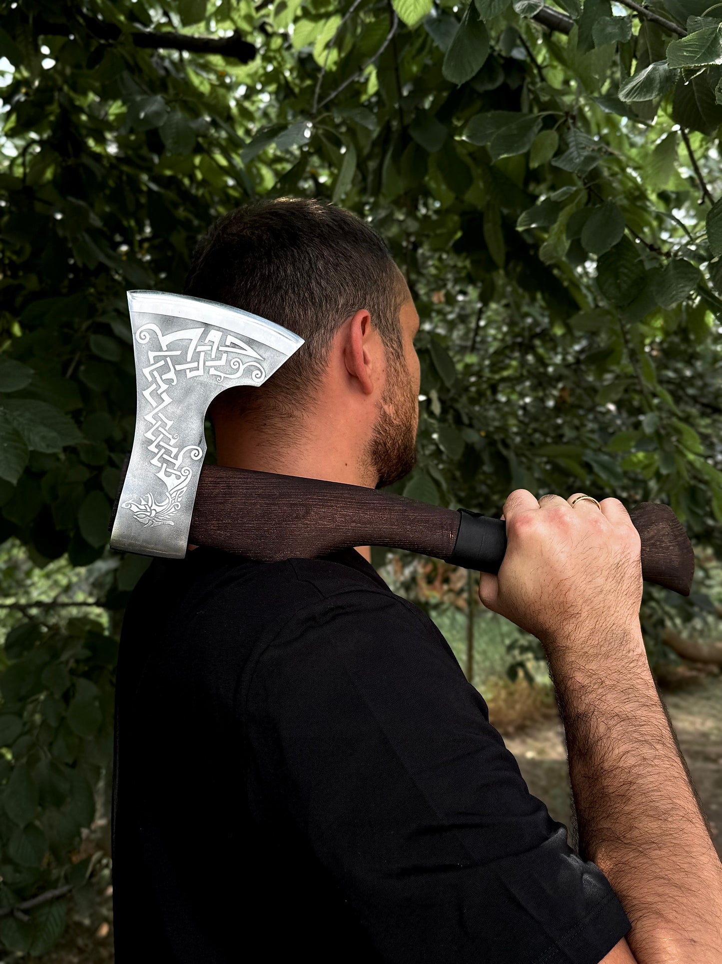 Handmade Viking Hatchet – U8GA Steel, Gorillas BBQ TR28