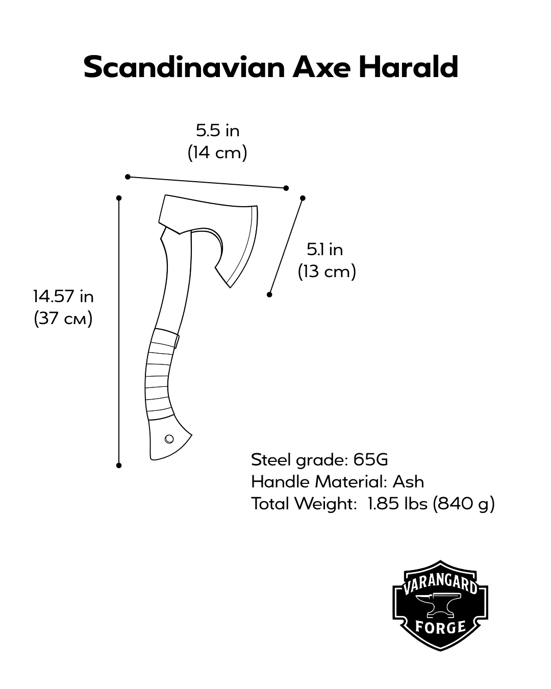 Handmade Scandinavian Axe Harald – Gorillas BBQ TR52
