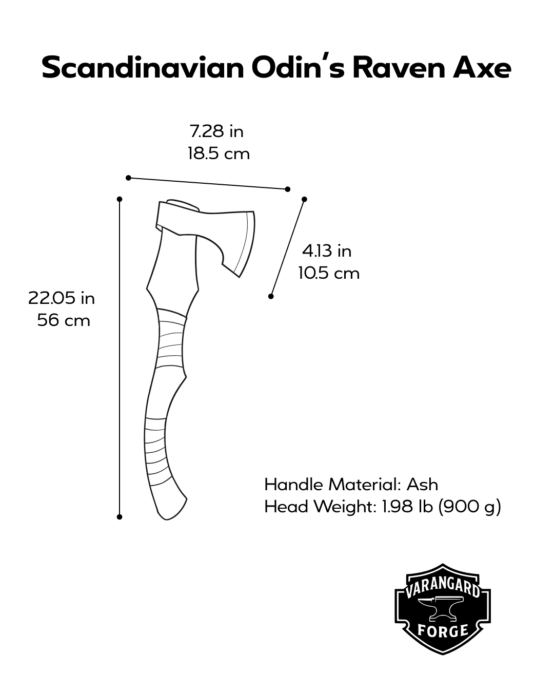Scandinavian Odin’s Raven Axe – U8 Steel, Gorillas BBQ TR48