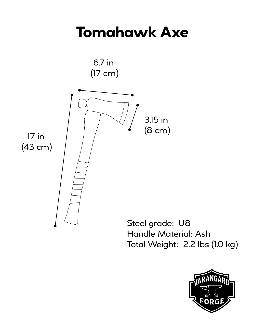 Handmade Tomahawk Axe – U8 Steel Gorillas BBQ TR22