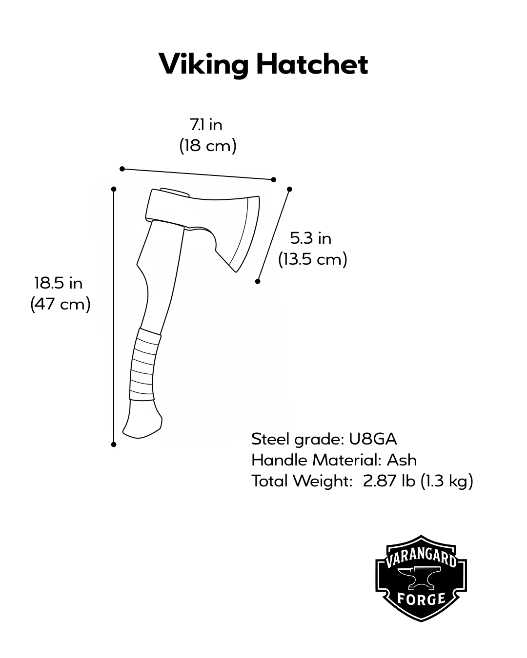 Handmade Viking Hatchet – U8GA Steel, Gorillas BBQ TR28