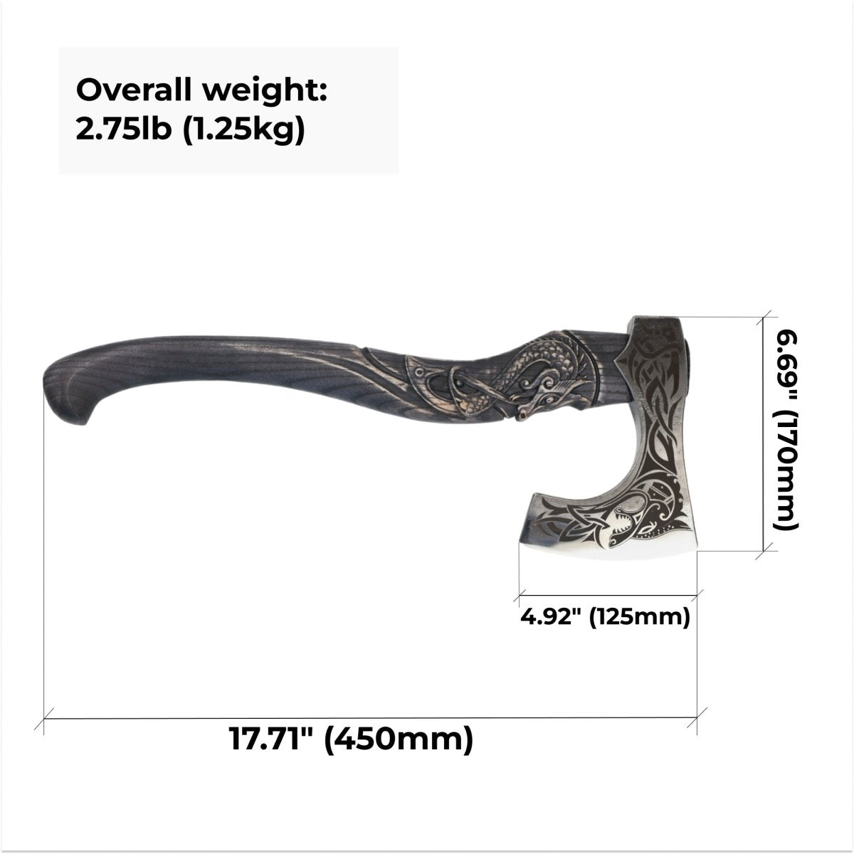Viking Warrior Axe with Engraved Handle
