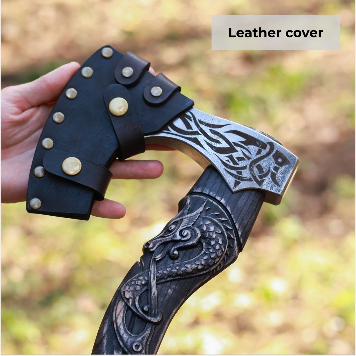 Viking Warrior Axe with Engraved Handle